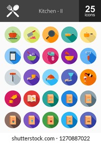 Kitchen Flat Long Shadow Icons
