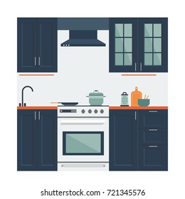 kitchen flat vector