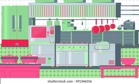 Kitchen flat vector illustration