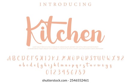 Kitchen Font Stylish brush painted an uppercase vector letters, alphabet, typeface