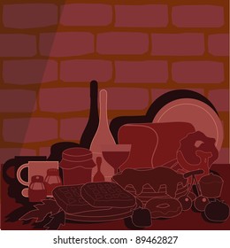 kitchen food background for dinner and other occasions