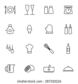 kitchen and food icons set vector illustration For Mobile, Web And Applications
