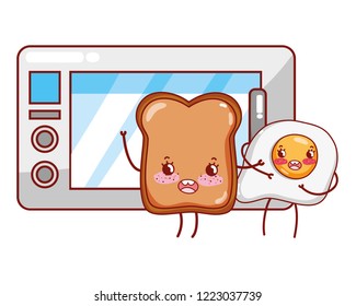 Kitchen and food kawaii cartoons