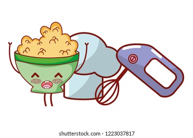 Kitchen and food kawaii cartoons