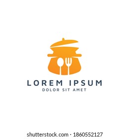 kitchen and food negative space logo design
