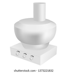 Kitchen food processor icon. Realistic illustration of kitchen food processor vector icon for web design isolated on white background