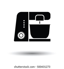 Kitchen food processor icon. White background with shadow design. Vector illustration.