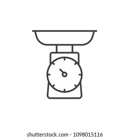 Kitchen food scales line icon.