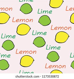 kitchen food seamless vector design pattern background citrus fruit yellow green lemon lime