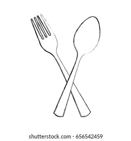 kitchen fork and spoon isolated icon