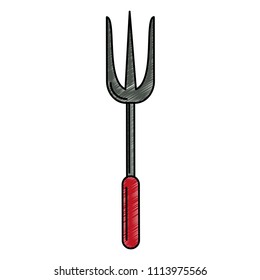 Kitchen fork utensil scribble