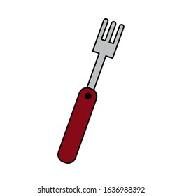 kitchen fork in white background. vector illustration design.