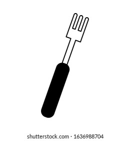 kitchen fork in white background. vector illustration design.