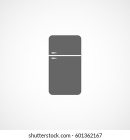 Kitchen Fridge Flat Icon On White Background