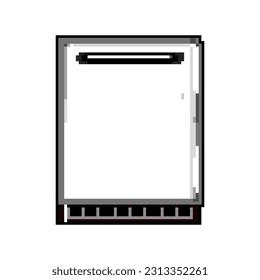 kitchen fridge refrigerator game pixel art retro vector. bit kitchen fridge refrigerator. old vintage illustration