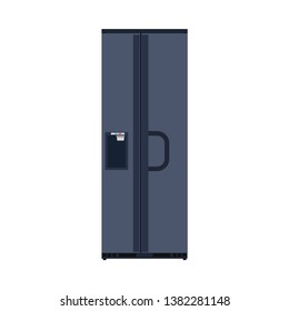 Kitchen fridge vector icon food appliance. Refrigerator home equipment. Domestic freezer flat interior cartoon goods furniture