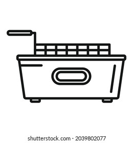 Kitchen Fry Machine Icon Outline Vector. Deep Fryer. Oil Basket