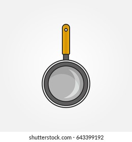 Kitchen Frying Pan Design. Flat Style Design. Vector Illustration