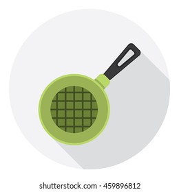 Kitchen Frying Pan Flat Style Design Icon