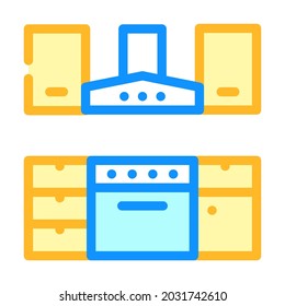 kitchen furniture color icon vector. kitchen furniture sign. isolated symbol illustration