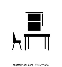 Kitchen furniture glyph icon. Home furnishings. Interior design. Thin line customizable illustration. Contour symbol. Vector isolated outline drawing. Editable stroke