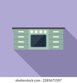 Kitchen furniture icon flat vector. Interior design. Modern house