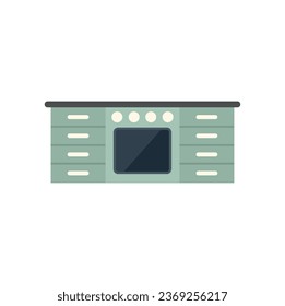 Kitchen furniture icon flat vector. Interior design. Modern house isolated