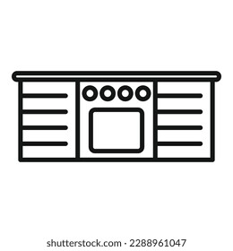 Kitchen furniture icon outline vector. Interior design. Modern house