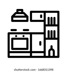 Kitchen furniture icon simple isolated