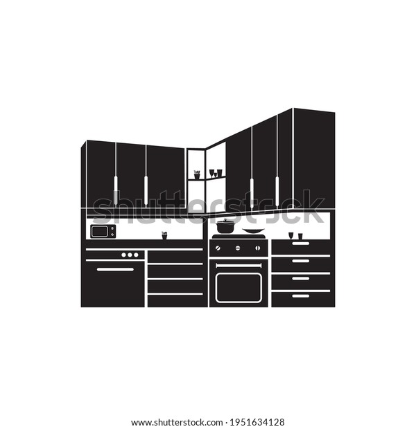 Kitchen Furniture Icon Vector Illustration 600w 1951634128 