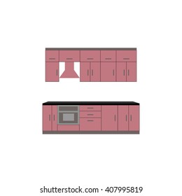 Kitchen furniture. Interior. 