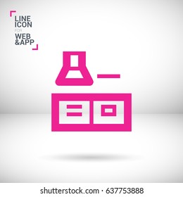 kitchen furniture line vector icon