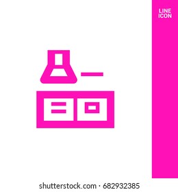 kitchen furniture line vector icon