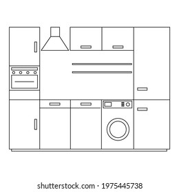 Kitchen Furniture Kitchen Set Kitchen Drawers Stock Vector (Royalty ...