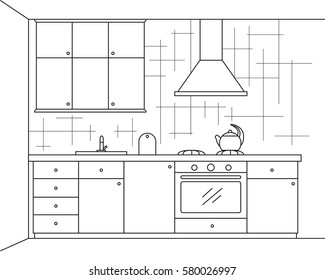 234,077 Sketch kitchen Images, Stock Photos & Vectors | Shutterstock