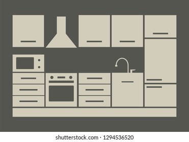 kitchen furniture. vector illustration