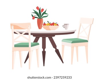 Kitchen furniture vector illustration. Stylish furniture and durable kitchenware define essence culinary setting The installation kitchen accessories transforms domestic space into haven Culinary