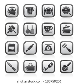 kitchen gadgets and equipment icons - vector icon set