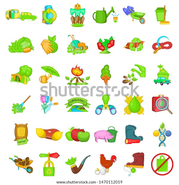 Kitchen Garden Icons Set Cartoon Set Stock Vector Royalty Free