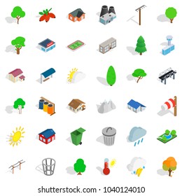 Kitchen garden icons set. Isometric set of 36 kitchen garden vector icons for web isolated on white background