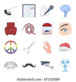 Kitchen, garden, rest and other web icon in cartoon style.Beauty, ceremony, mourning icons in set collection.