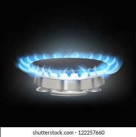 Kitchen Gas Burner On Black