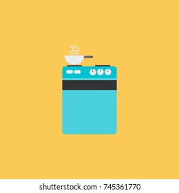 kitchen gas burner vector isolated in yellow background
