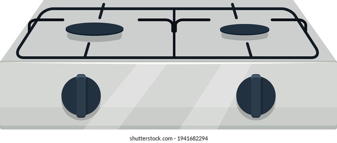 Kitchen gas cooker flat vector illustration isolated on white background