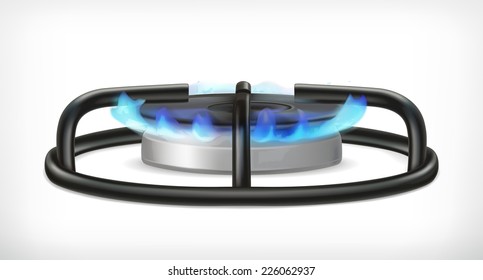 Kitchen gas stove, vector object
