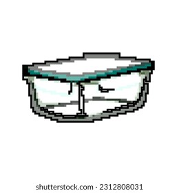 kitchen glass container game pixel art retro vector. bit kitchen glass container. old vintage illustration