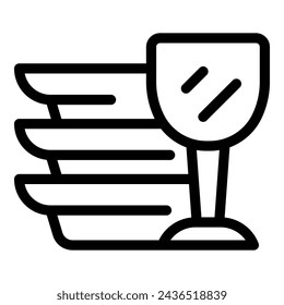 Kitchen glassware icon outline vector. Glass dishes items. Kitchenware household accessories