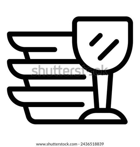 Kitchen glassware icon outline vector. Glass dishes items. Kitchenware household accessories