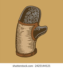 Küchenhandschuh, Handzeichnung Illustration, Linie Art, Vintage