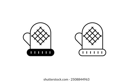 Diseño de icono de guante de cocina con fondo blanco